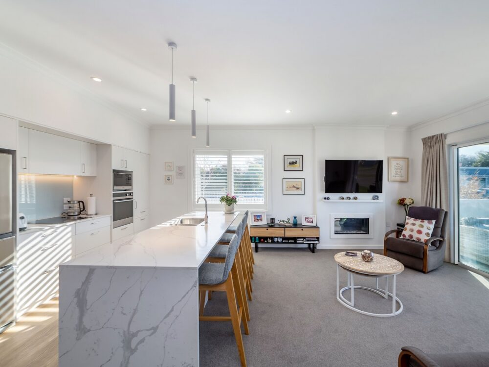 Retirement village villa kitchen living room